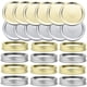 thumbnail image 1 of Tapas y bandas de enlatado de boca regular, 24 tapas de tipo dividido para tapas de enlatado de tarro de albañil Tapas de tarro de enlatado para mermelada y miel (70 mm) (plata dorada) brillar Electrónica, 1 of 5