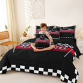 thumbnail image 4 of Catabedysis Race Car Alphabet Print 7pcs Queen Bedding,Plaid Letter C Design Bedding Comforter Set Queen,Black Reversible For Boys, 4 of 7