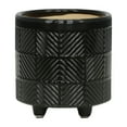 thumbnail image 2 of Garden Pots, S/2 6/8" TEXTURED PLANTERS, SHINY BLACK, Black Planters For Outdoor Plants,Ceramic Outdoor Garden Planters, Garden & Outdoor Garden Supplies Garden Pots & Planters S/2 6/8" TEXTURED PLAN, 2 of 8