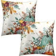 thumbnail image 5 of Green White Pumpkin Throw Pillow Cover 20x20 Inch Pack of 2 Fallen Leaves Autumn Thanksgiving Cushion Pillow Case Square Maple Leaves Pillowcase for Fall Outdoor Party Bed Sofa Home Car Bedroom, 5 of 6