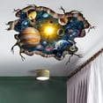 thumbnail image 5 of Calcomanías de pared de galaxia cósmica azul destrozada en 3D, calcomanías de pared mágicas del espacio exterior de la Vía Láctea, papel tapiz de estrellas y sistema solar para el piso de niños, 5 of 5