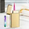 thumbnail image 3 of Rechargeable Lighter Visible Window Colorful LED Alloy 2.83x1.57x0.43in Propane Gas Compact Safe for Candle BBQ Grill Kitchen Outdoor Gift, 3 of 5