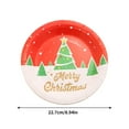 thumbnail image 3 of Btomtd Set of 16 Christmas Paper Plates 9" Featuring Santa Claus Pattern, Disposable Plates for Party Decor and Cutlery Sets, Red and White Themed Dinner Paper Playes, E, 3 of 7