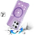 thumbnail image 3 of For Motorola Moto G 5G /Moto G 2025 Magnetic Circle Compatible with Magsafe, Hybrid Chrome 3in1 Transparent Shockproof TPU Bumper Cover, XPM Phone Case [Purple], 3 of 11