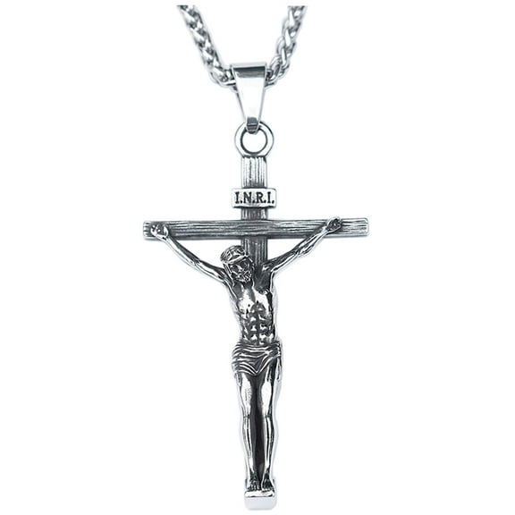 ZMY Home Cross Necklace Stainless Steel Jewelry Christian Jesus Pendant Necklaces for Male