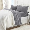 thumbnail image 4 of Micro Fleece Extra Soft Cozy Velvet Plush Sheet Set. Deluxe Bed Sheets with Deep Pockets. Velvet Luxe Collection (King, Grey), 4 of 5