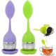 thumbnail image 1 of 2Pcs Tea Infuser, Diffuser Filter, Tea Leaf Shaped Tea Strainer, Tea Infuser with Food Grade Silicone Tea Ball Saucer & Stainless Steel Strainer (Pur, 1 of 5