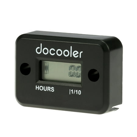 Docooler Digital Hour Meter Gauge LCD for Gasoline Engine Racing Motorcycle ATV Mower Snowmobile 0.1/99999Hrs