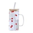 thumbnail image 1 of Heat Glass Tumbler with Lid and Straw for Iced Coffee Juice Milk Versatile Beverage Container, 1 of 5