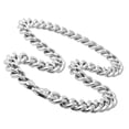 thumbnail image 6 of EOEMY 12/15mm Heavy Polished Women Men Chain Curb Stainless Steel Necklace Or Bracelet-Silver-12mm-9.5Inch Bracelet, 6 of 7