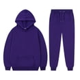 thumbnail image 6 of QATAINLAV Womens Tracksuit 2 Piece Outfits Casual Solid Hoodie Sweatshirt and Athletic Jogger Pants Workout Sweat Sets, Light Blue, XL, 6 of 8