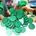 thumbnail image 3 of unbranded 100PCS St Patricks Day Decor Clover Coin Toy Plastic Treasure Hunt for Event Organizers, 3 of 5