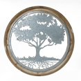 thumbnail image 4 of LuxenHome Gris Arbre de Vie en Métal avec Racines Décor Mural avec Cadre en Bois Rond, 4 of 12