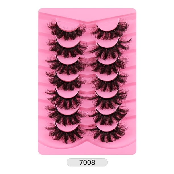 Xiao Hua 7 pares de pestañas postizas de visón sintético, suaves y esponjosas, de aspecto natural y volumen, A7078