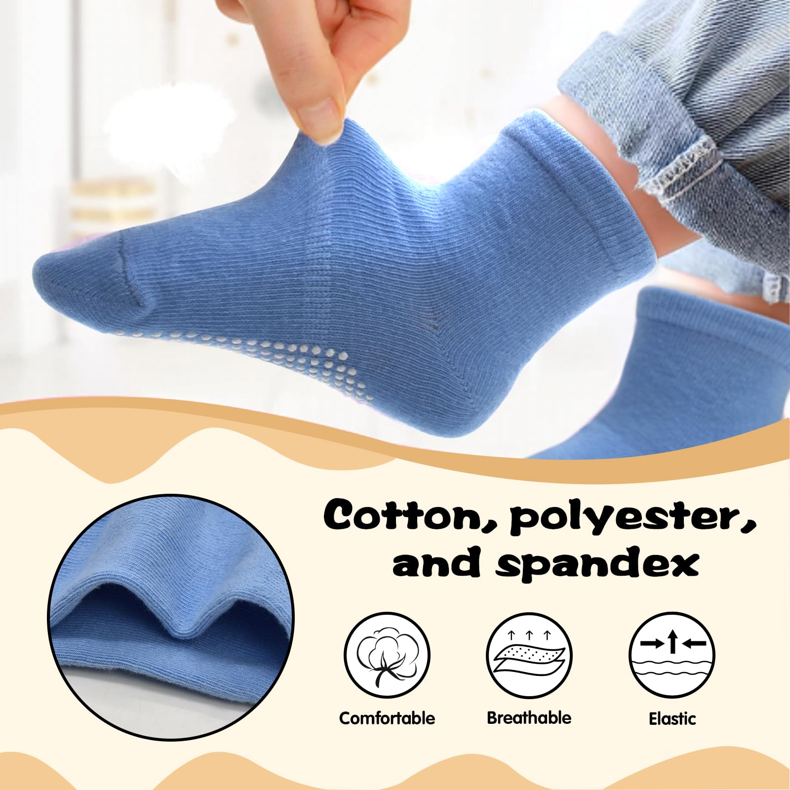HYCLES Non-Slip Toddler Socks, 12 Pairs photo 4