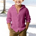thumbnail image 2 of Splozh Toddler Shirts Boys 4-15 Years Boys Long Sleeve School Shirts Button Down Teens Boys Beach Breathable Summer T Shirt, Dark Purple, 13-14 Years, 2 of 4
