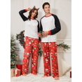 thumbnail image 3 of Pantalones de pijama RMCMS para parejas con bonito estampado navideño con bolsillos, 3 of 7