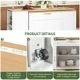 thumbnail image 5 of Uforic Extendable Kitchen Island with Power Outlets & 2 Stools, Kitchen Island Cart with Trash Storage Compartment, White, 5 of 8