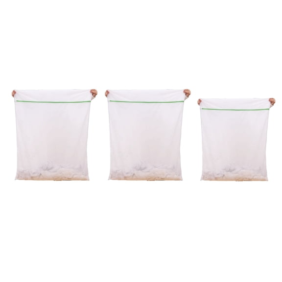 3 Piece Set of Extra Large Mesh Washing Bags for Delicate Clothing and Toys