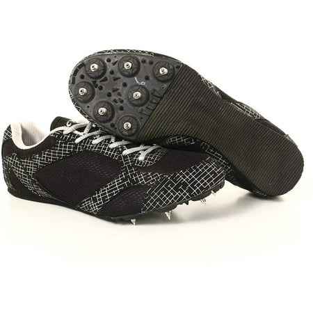

KD Athletic Running Shoes Track Shoes Sneakers Sprint Field Racing Spike Shoes with Removable Spike Key Black UK 9