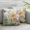 thumbnail image 3 of GOSMITH Spring Summer Pillow Covers Sage Green Leaves Plant Couch Pillow Cases Blue Butterfly Pink Yellow Floral Throw Pillows Farmhouse Home Decor for Room Outdoor Porch Patio Cushion, 3 of 5