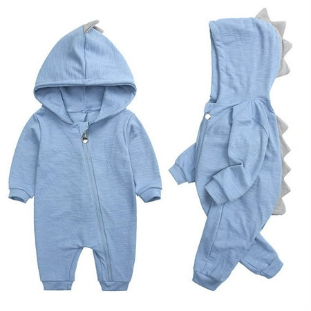 

Newborn Baby Zipper Hooded Jumpsuit for Autumn Winter Cotton Thickened Jumpsuit 0-18M
