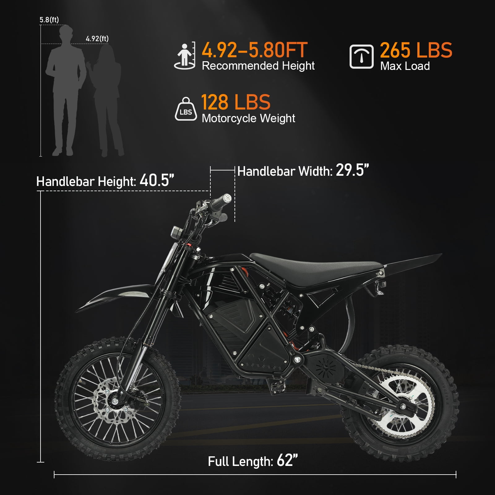 Lambolt Electric Dirt Bike For Teens And Adult 2000w Motor 48v 20ah Battery Electric Motorcycle Max 36mph Hydraulic Brakes 14"/12" Fat Tire For All Terrains