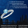 thumbnail image 2 of Gem Stone King 10K Two Tone Gold Swiss Blue Topaz and Lab Grown Diamond Engagement Ring for Women | 0.83 Cttw | Round 5MM | Gemstone November Birthstone | Size 8, 2 of 6