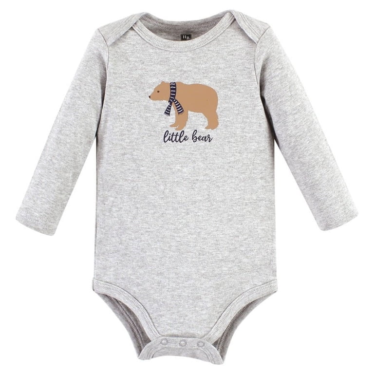 Hudson Baby Cotton Long-Sleeve Bodysuits, 3-Pack photo 5