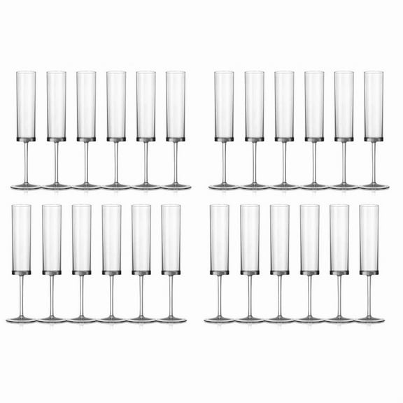 Champagne Flutes 6 OZ Square Champagne Glasses Stemmed Coupes Reusable Wedding Toasting Glasses 24 Pack Transparent