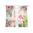 thumbnail image 7 of Summer Flamingos Sheer Curtains 63 Inch Length 2 Panels Set, Tropical Pink Botanical Flowers Cactus Voile Window Treatment Rod Pocket Curtains Sheers Drapes for Bedroom/Living Room/Kitchen 52x"63"x2, 7 of 7