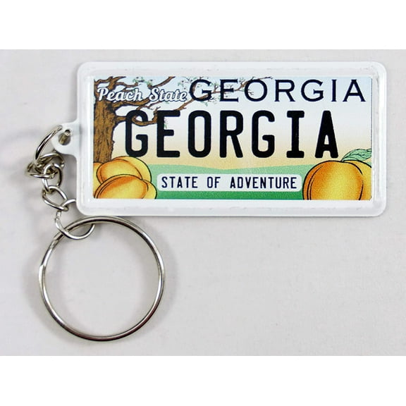 Georgia License Plate Aluminum Ultra-Slim Rectangular Souvenir Keychain