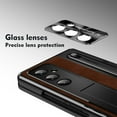 thumbnail image 2 of ELEHOLD for Samsung Galaxy Z Fold 7 Luxury Case Vintage PU Leather Full Body Cover with Built-in Front Screen Protector Hinge Protection Invisible Stand Free Soft Touch Case with Stylus Pen , Brown, 2 of 7