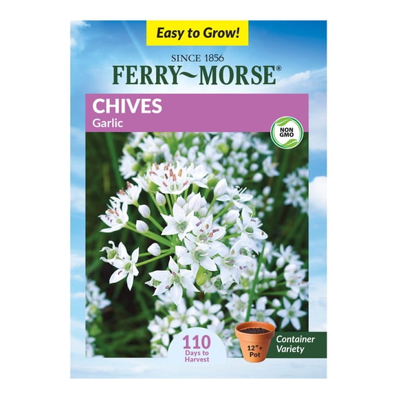Ferry-Morse 310MG Chives Garlic Perennial Herb Seeds, Full Sun