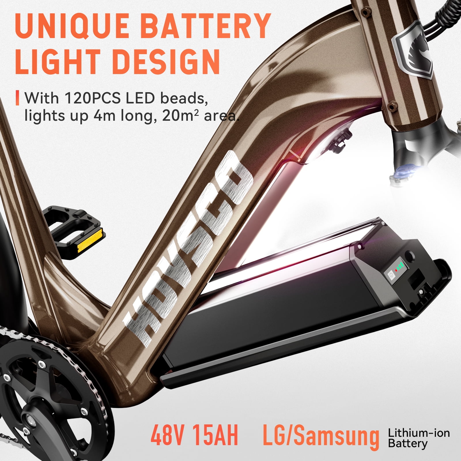 HOVSCO Electric Bike, 500W Peak Motor 20mph, 48V/15Ah, E-Mountain bicycle for Women, UL2849, APP Control