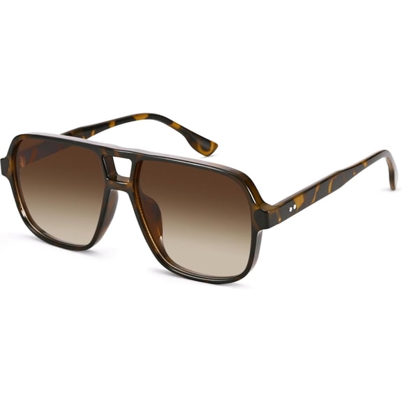 Aviator Sunglasses for Women Men - Retro 70s Square Shades Sun Glasses