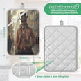 thumbnail image 3 of Two Pieces Of Square Heat Insulation Pad Oven Mitts 7x9.8 Inch Oven Microwave Kitchen Cooking Baking Steampunk Man, 3 of 7