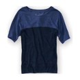 thumbnail image 1 of Camiseta gráfica Aeropostale para mujer raya ligera SS azul talla mediana, 1 of 1