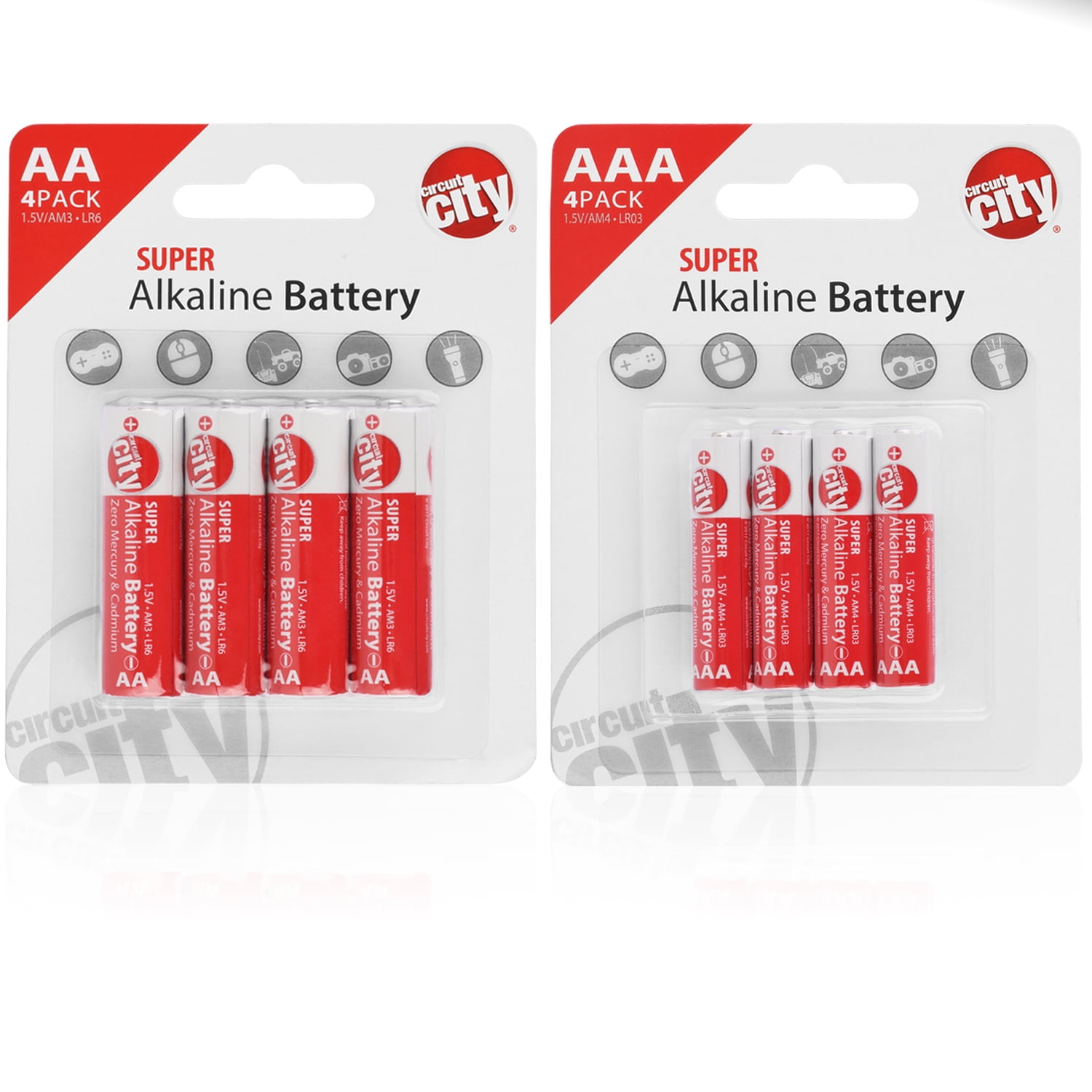 Essential Circuit City 4 AA & 4 AAA  High Performance Alkaline Batteries (8 Total)