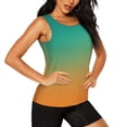 thumbnail image 2 of Balery Orange To Teal Gradient1 Camiseta sin mangas estampada ligera para mujer, tops de entrenamiento sin mangas, camisetas de yoga transpirables de secado rápido.-Large, 2 of 7