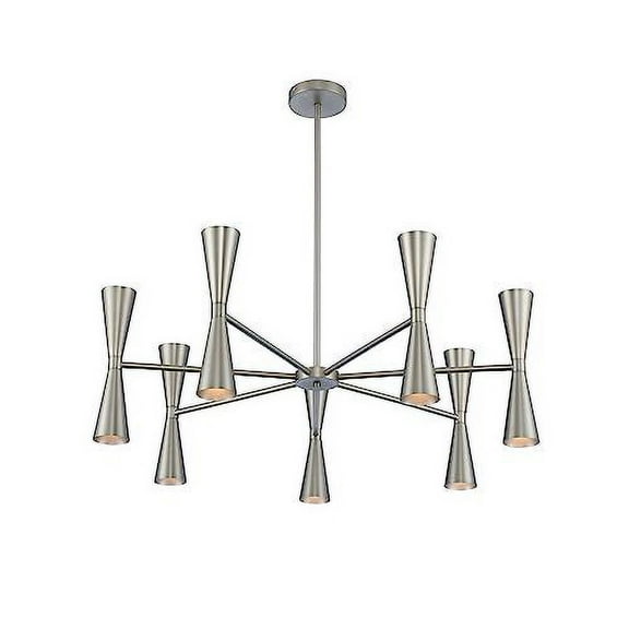 Kalco Lighting Milo 14-light 7-Arm Stainless Steel Chandelier in Satin Nickel