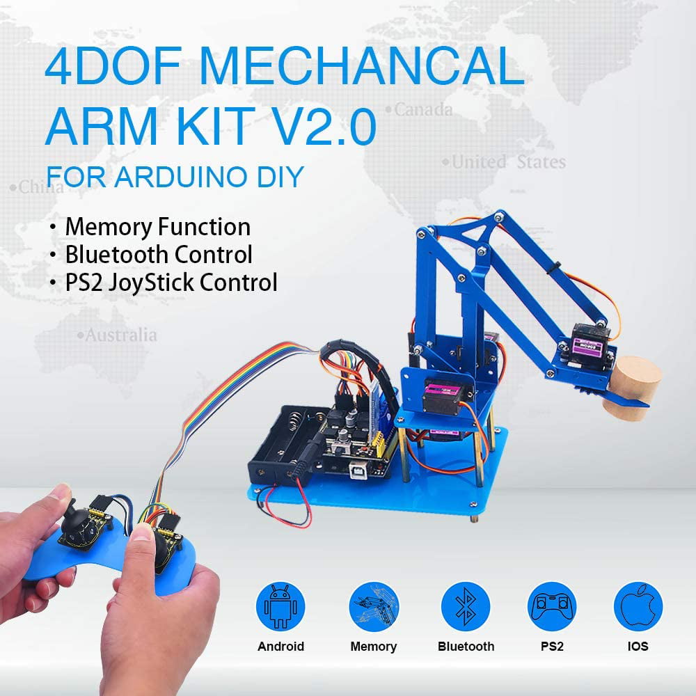 KEYESTUDIO 4DOF Coding Robotics Metal Robot Arm DIY Starter Kit V2.0 for Arduino 