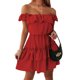 thumbnail image 1 of Txlixc Vestido de Mujer con Hombros Descubiertos, Color sólido, sin Mangas, con Volantes, de Longitud Media, para Fiesta, Club Txlixc Home Furnishing, 1 of 5