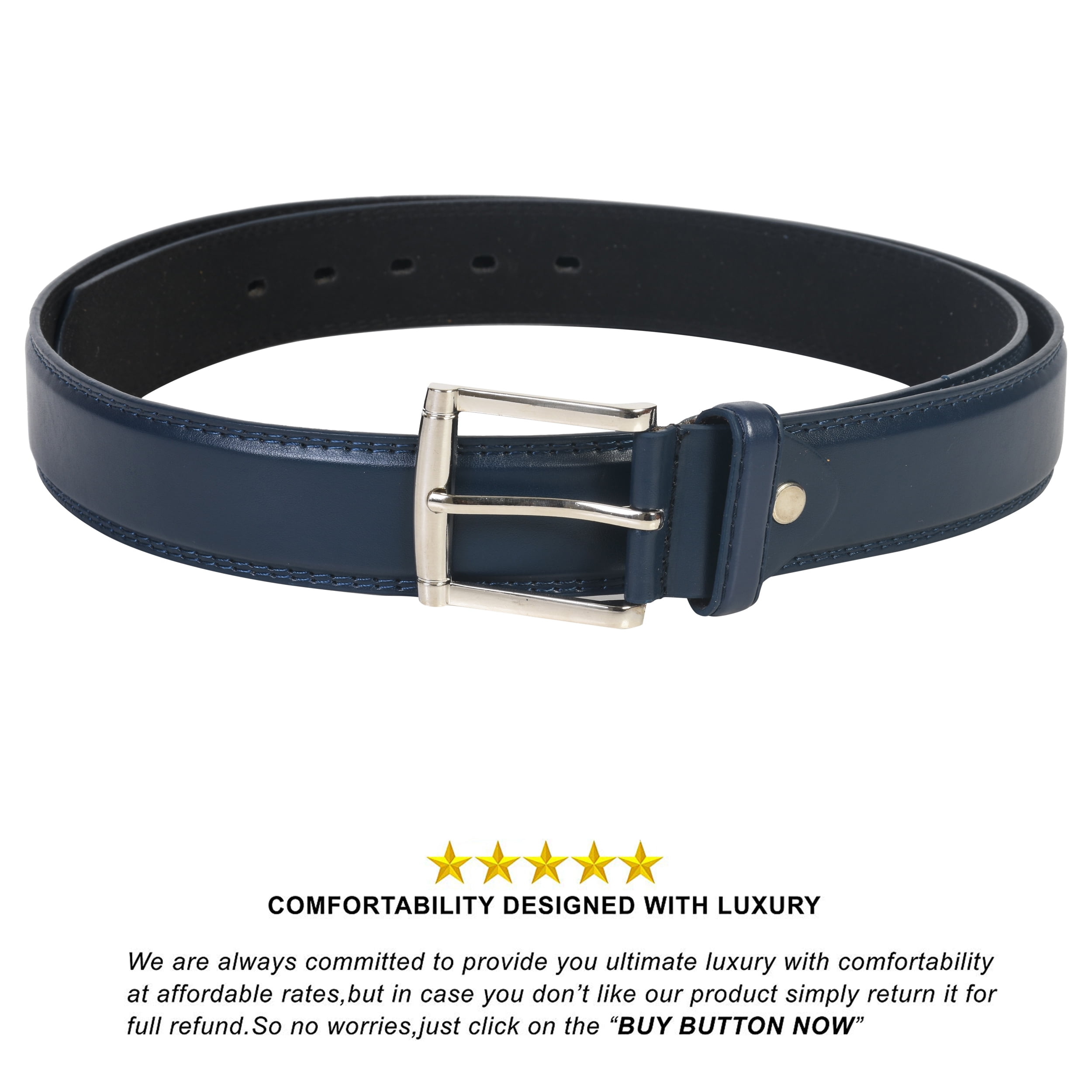 Leatherboss Genuine Leather Men Big and Tall Size 46 Dress Belt, Brown