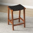 thumbnail image 2 of Yala Milieu du Siècle Moderne en Cuir Tissé Noir Tabouret, 2 of 5