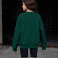 thumbnail image 4 of Resicozy Girls Sweatshirt Crewneck Solid Tops for Kids Long Sleeve Fall Winter Clothes, Casual Solid T-shirts, Teen Warm Pullover 3-15 Years Dark Green 160, 4 of 4