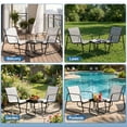 thumbnail image 5 of edx 3-Piece Textilene Outdoor Patio Set, Coffee Table & 2 Chairs, Gray, 5 of 10