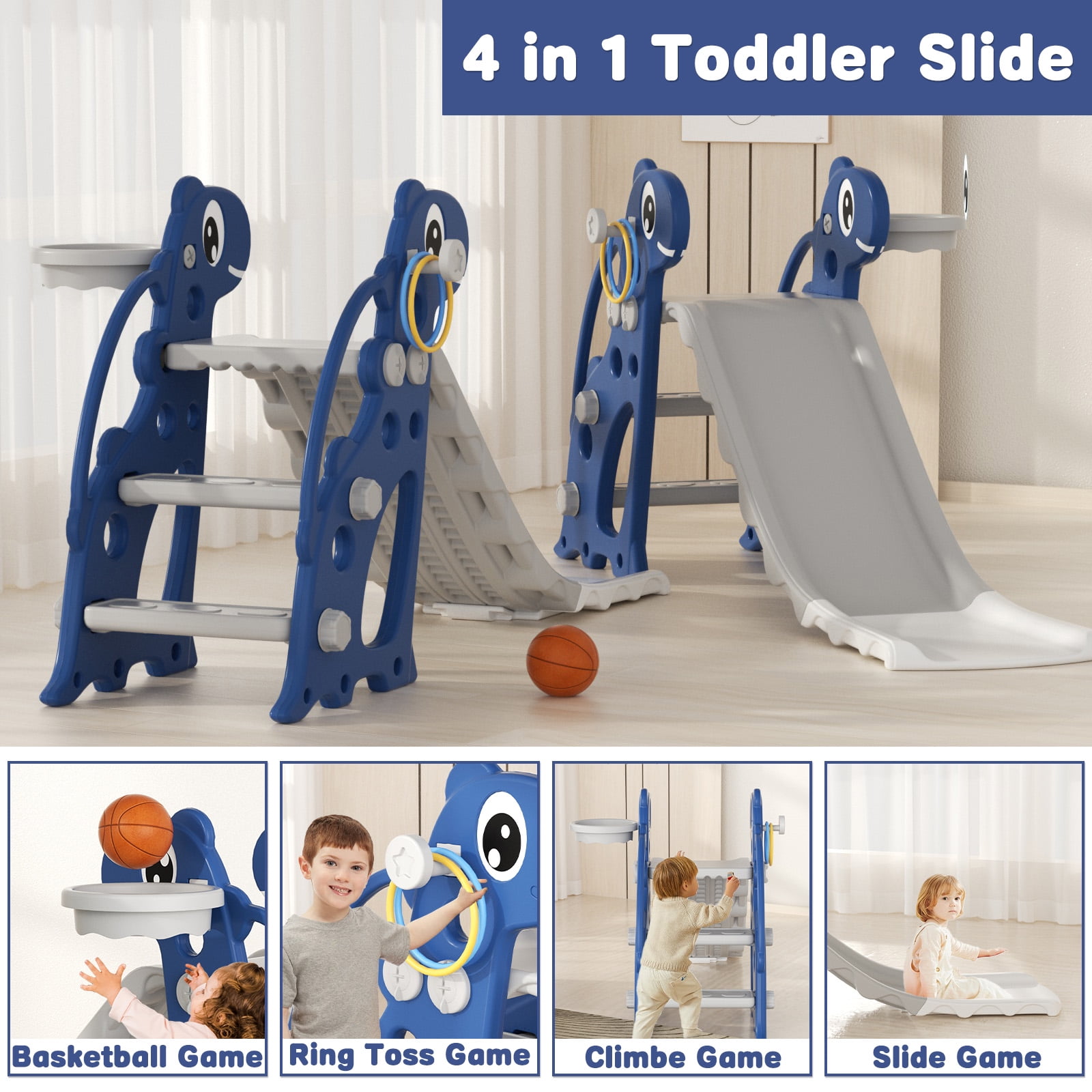 XJD Toddler Slide for Age 1-3 Baby Indoor Outdoor Playset