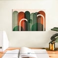 thumbnail image 3 of Elephant Stock Mid-century Arches Orange Green Wall Art - Horizontal Canvas Wall Art - Living Room Wall Decor - Abstract Canvas - Brown And Green Decor By Urban Epiphany - 12" x 8", 3 of 8