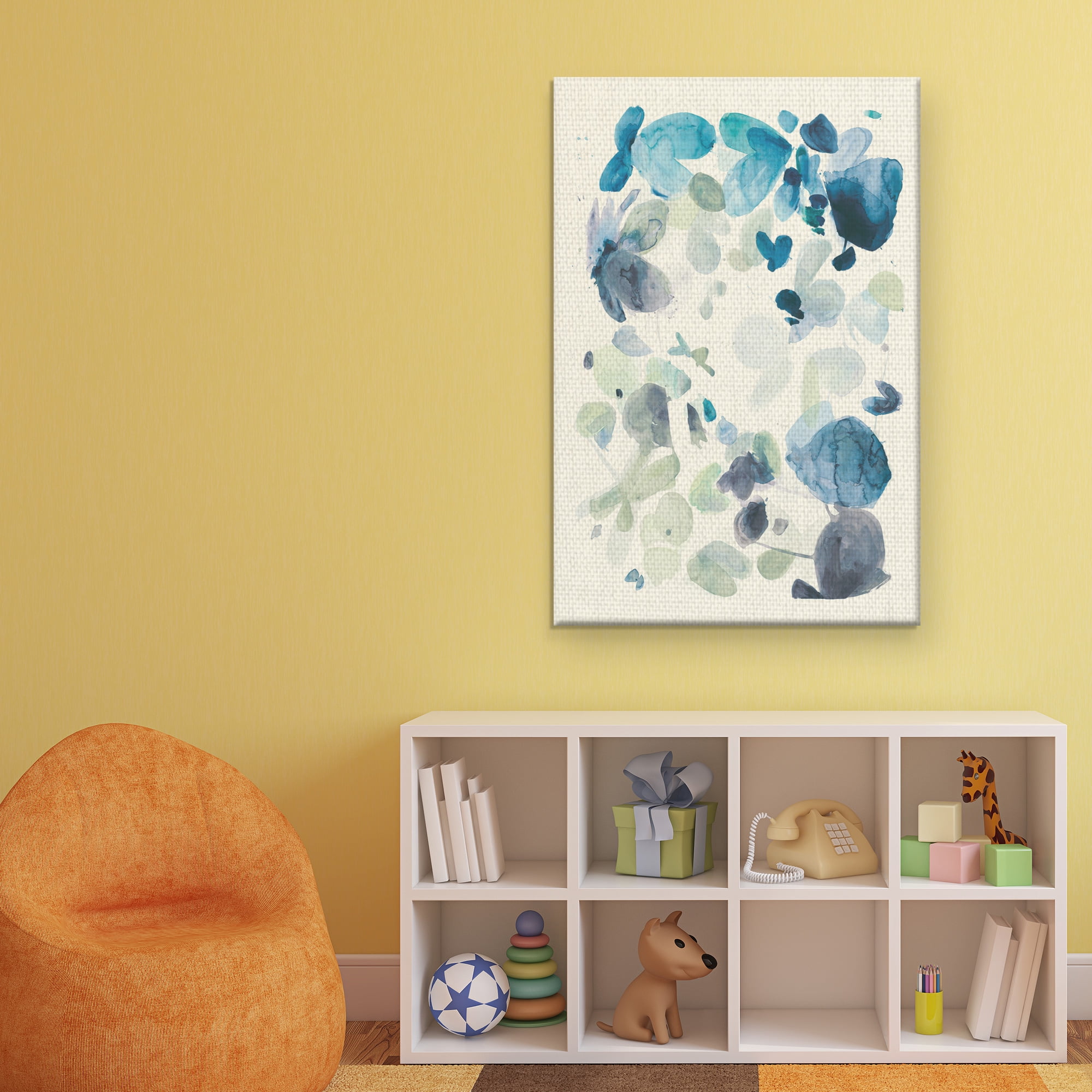 Masterpiece Art Gallery Butterfly Dance In Blue C By Allyson Fukushima Canvas Art Print 24" x 36"